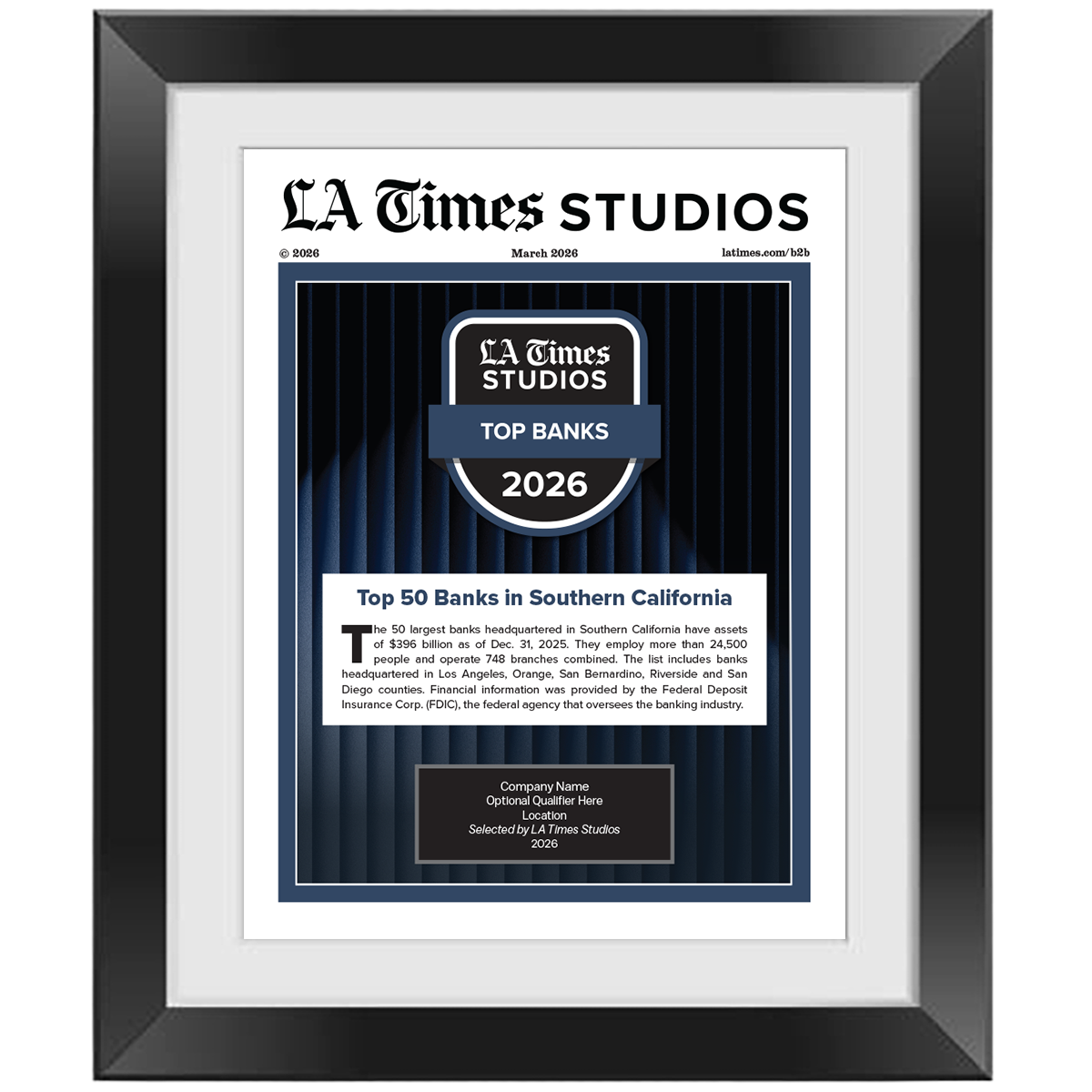 2026 Top Banks – Article in Black Frame