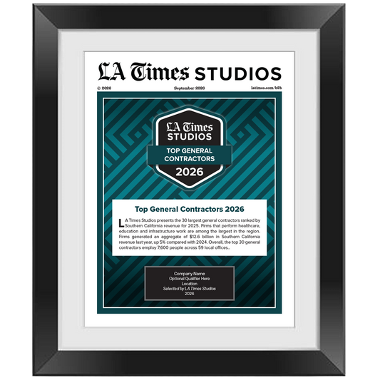 2026 Top General Contractors – Article in Black Frame
