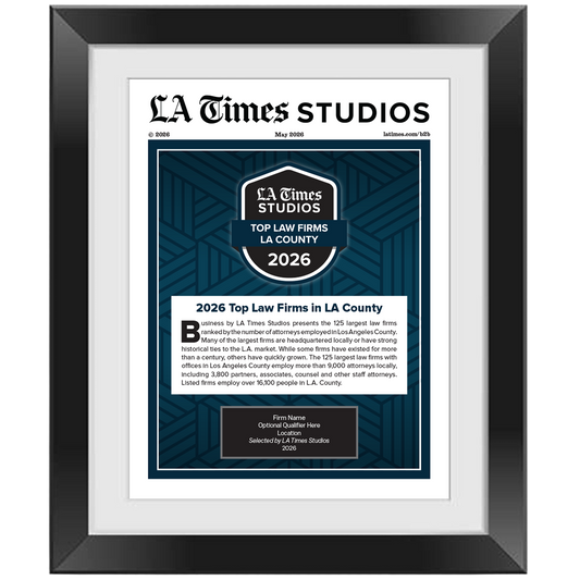 2026 Top Law Firms LA County – Article in Black Frame