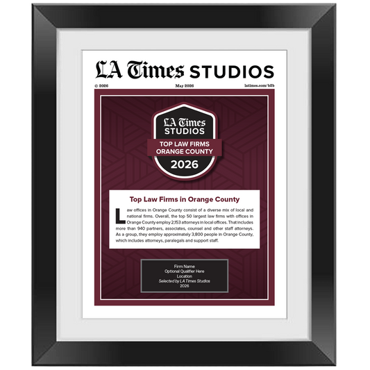 2026 Top Law Firms Orange County – Article in Black Frame