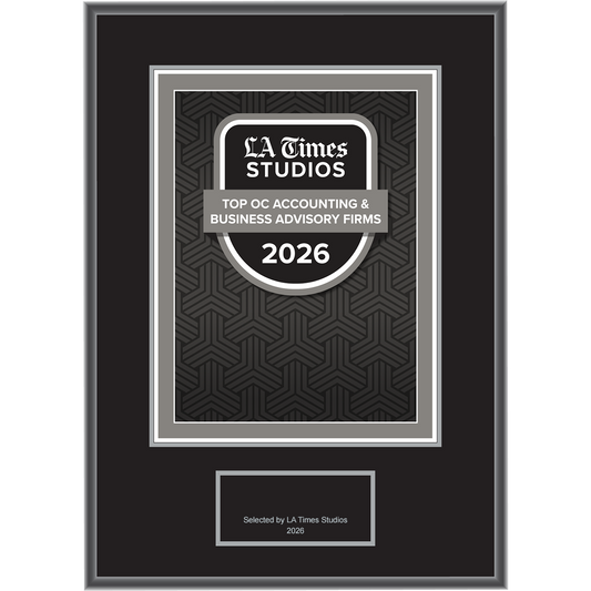 2026 Top OC Accounting & Business Advisory Firms – Logo (Plaque included)