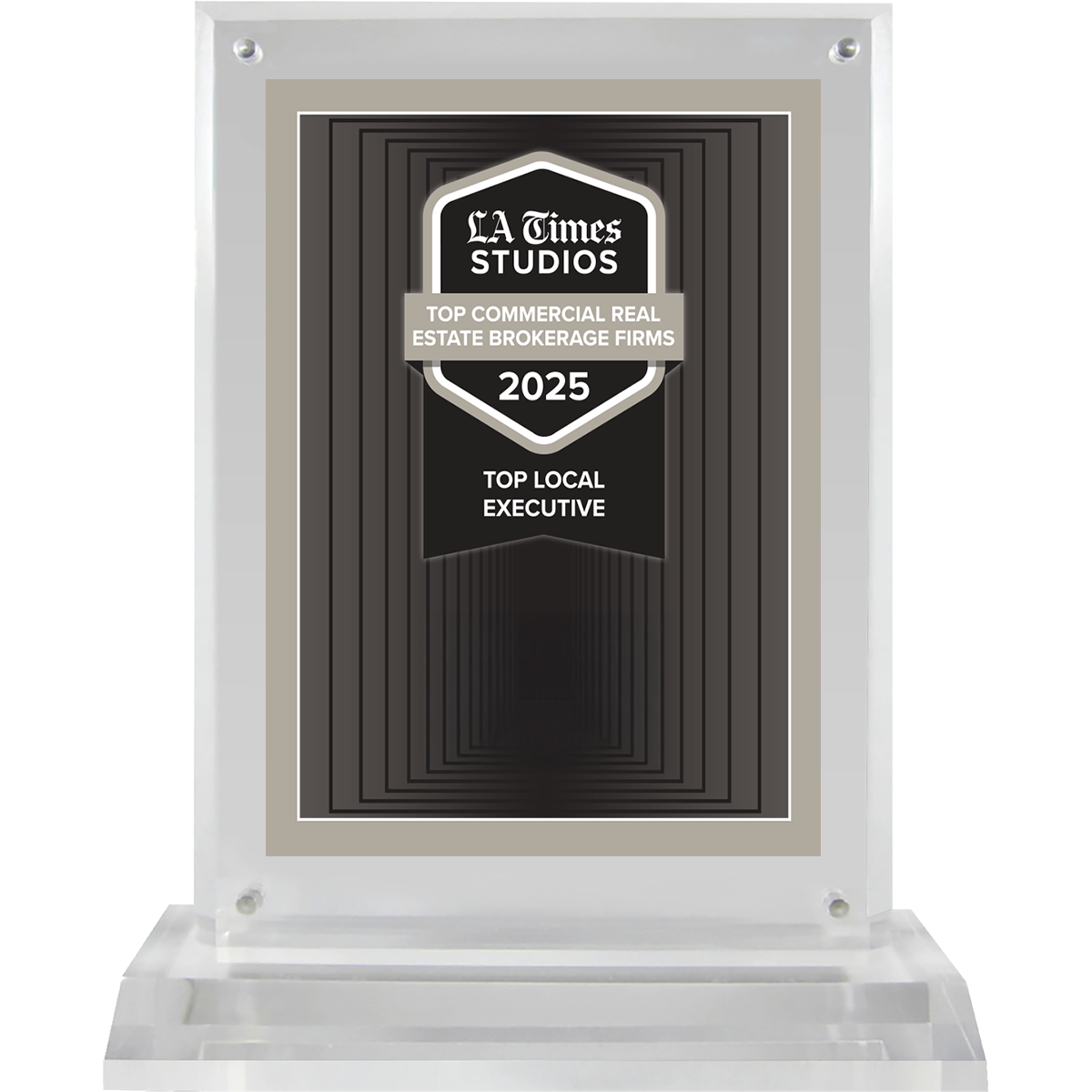 2025 Top Commercial Real Estate Brokerage Firms: Top Local Executive – Logo (Plaque included)