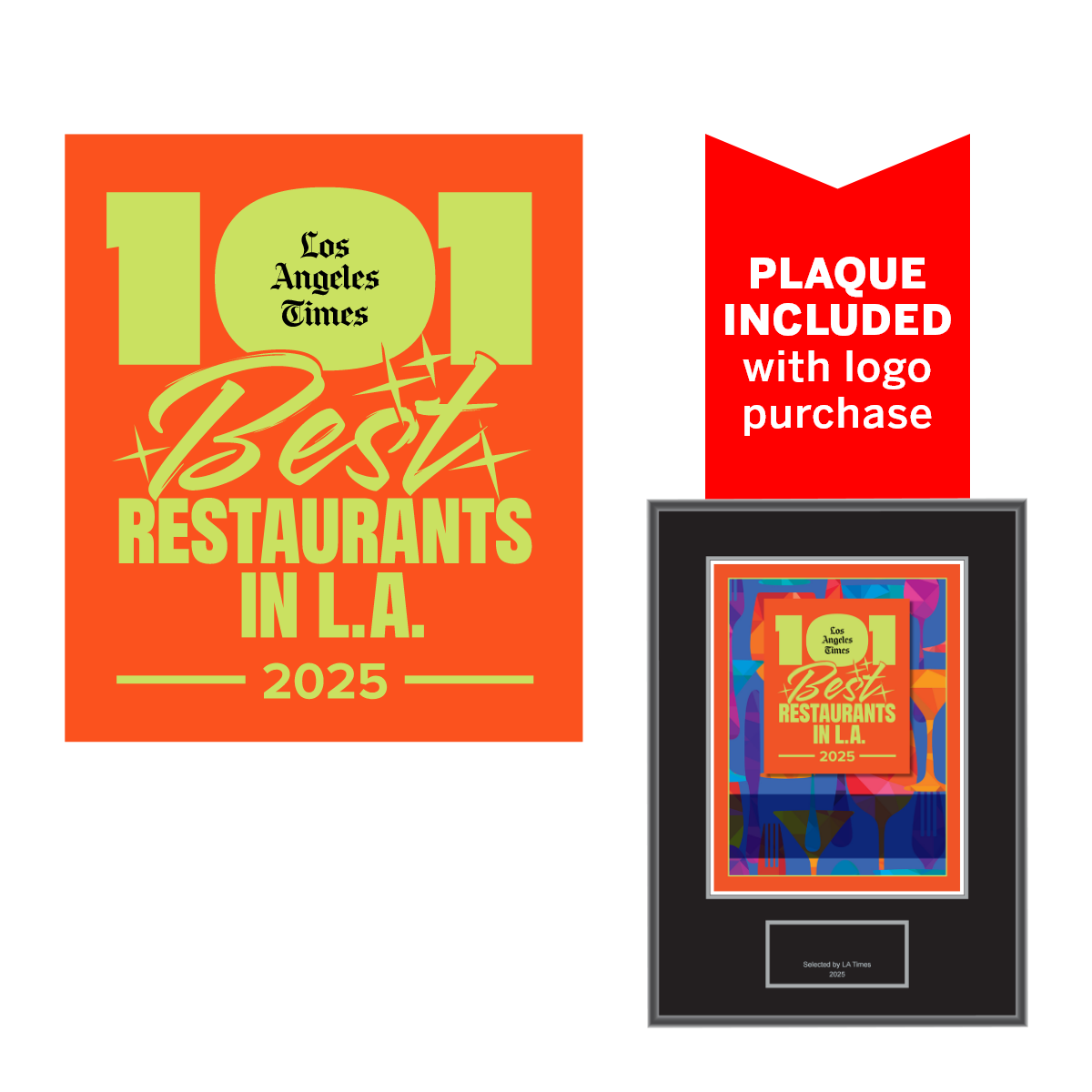 101 Best Restaurants in L.A. – 2025 – Logo (Plaque included)