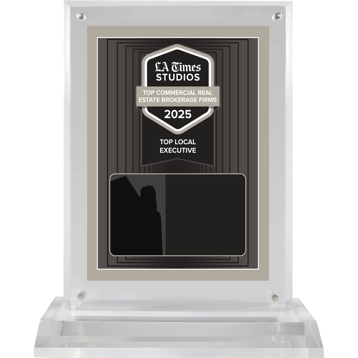 2025 Top Commercial Real Estate Brokerage Firms: Top Local Executive – Plaque (With or Without Photo)