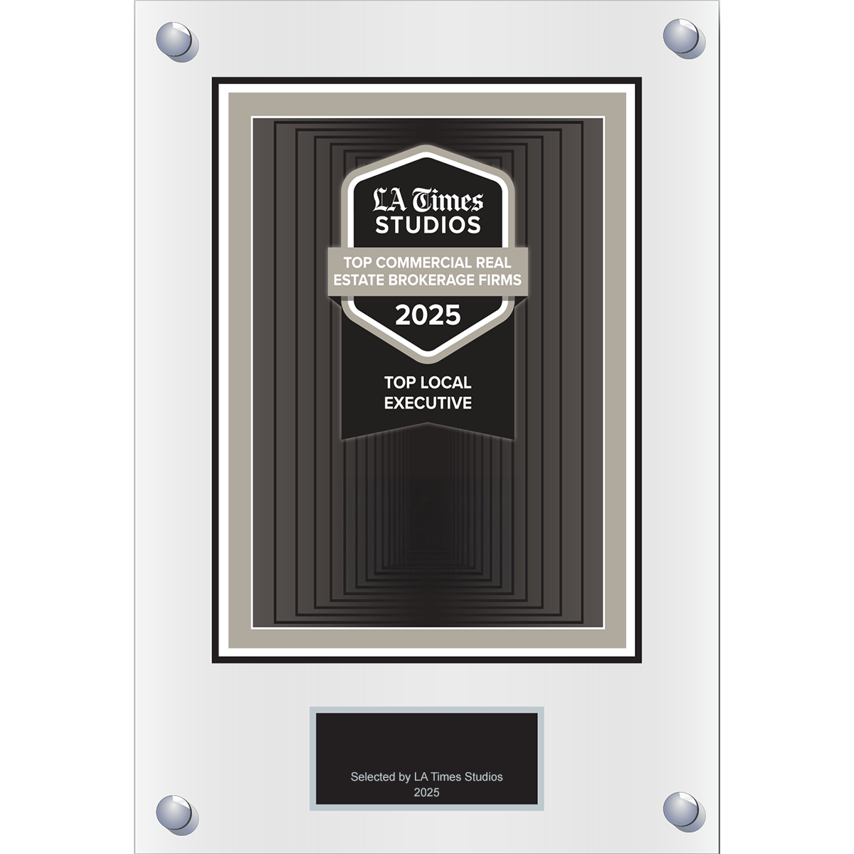 2025 Top Commercial Real Estate Brokerage Firms: Top Local Executive – Logo (Plaque included)