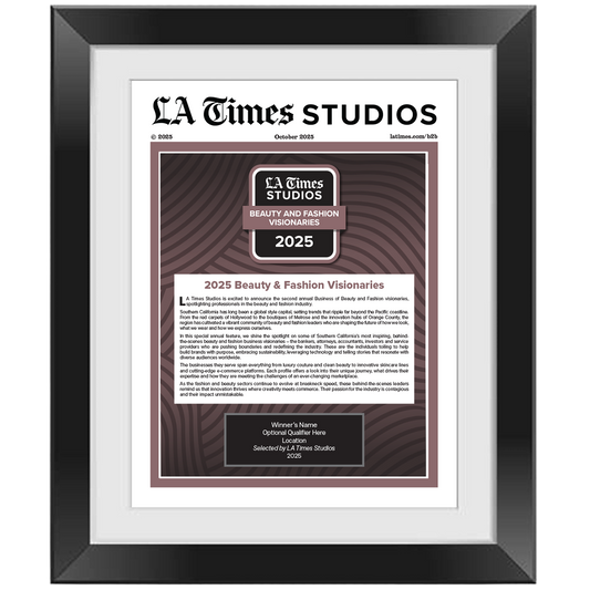 2025 Beauty & Fashion Visionaries – Article in Black Frame