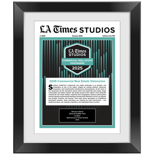 2025 Commercial Real Estate Visionaries – Article in Black Frame
