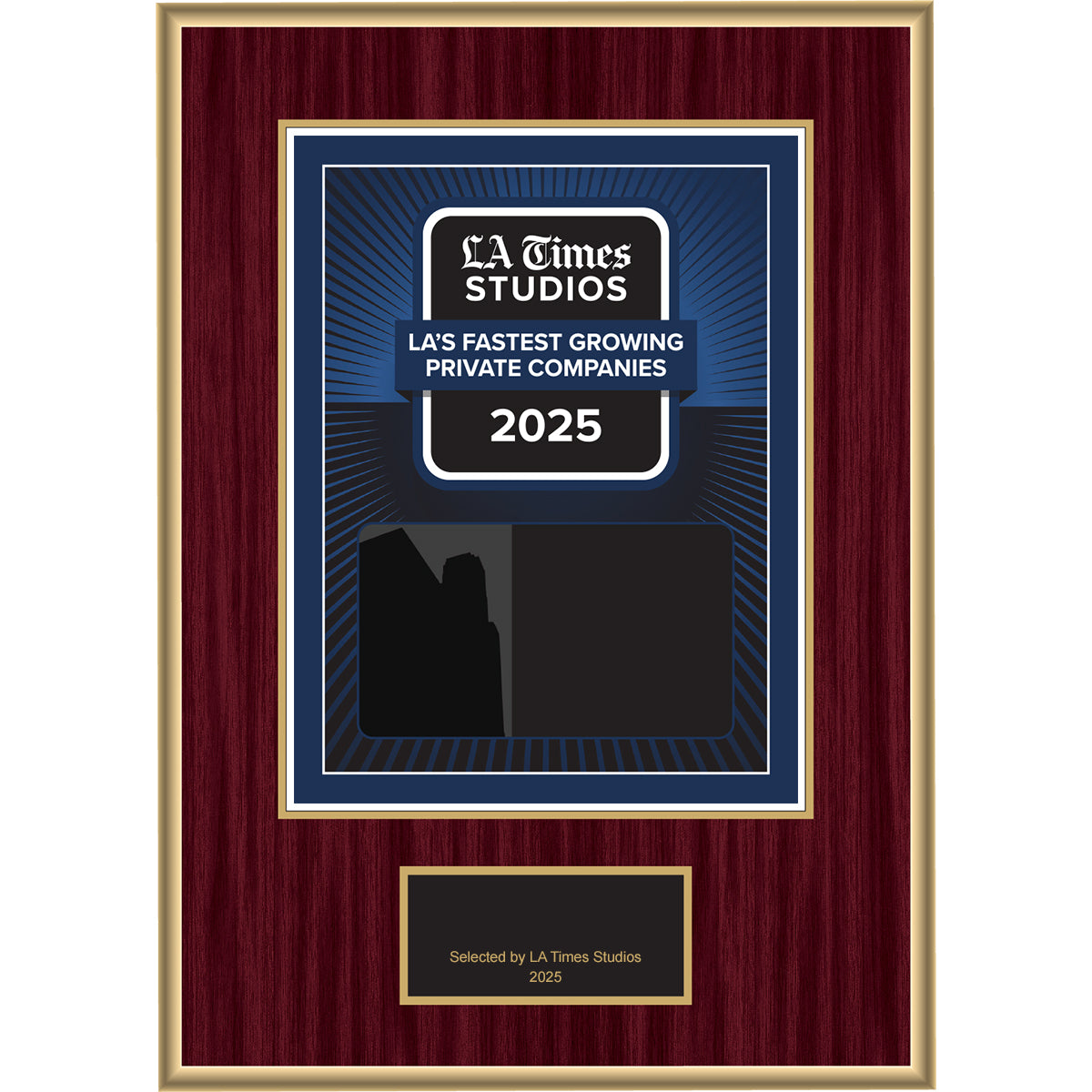 2025 LA’s Fastest Growing Private Companies – Plaque (With or Without Photo)