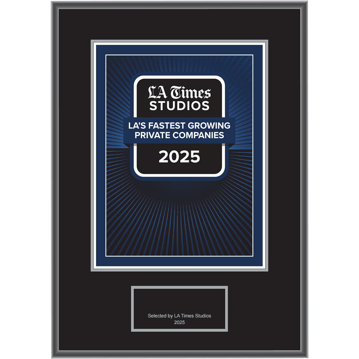 2025 LA’s Fastest Growing Private Companies – Logo (Plaque included)