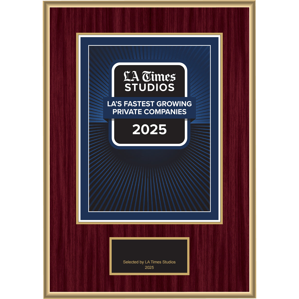 2025 LA’s Fastest Growing Private Companies – Logo (Plaque included)