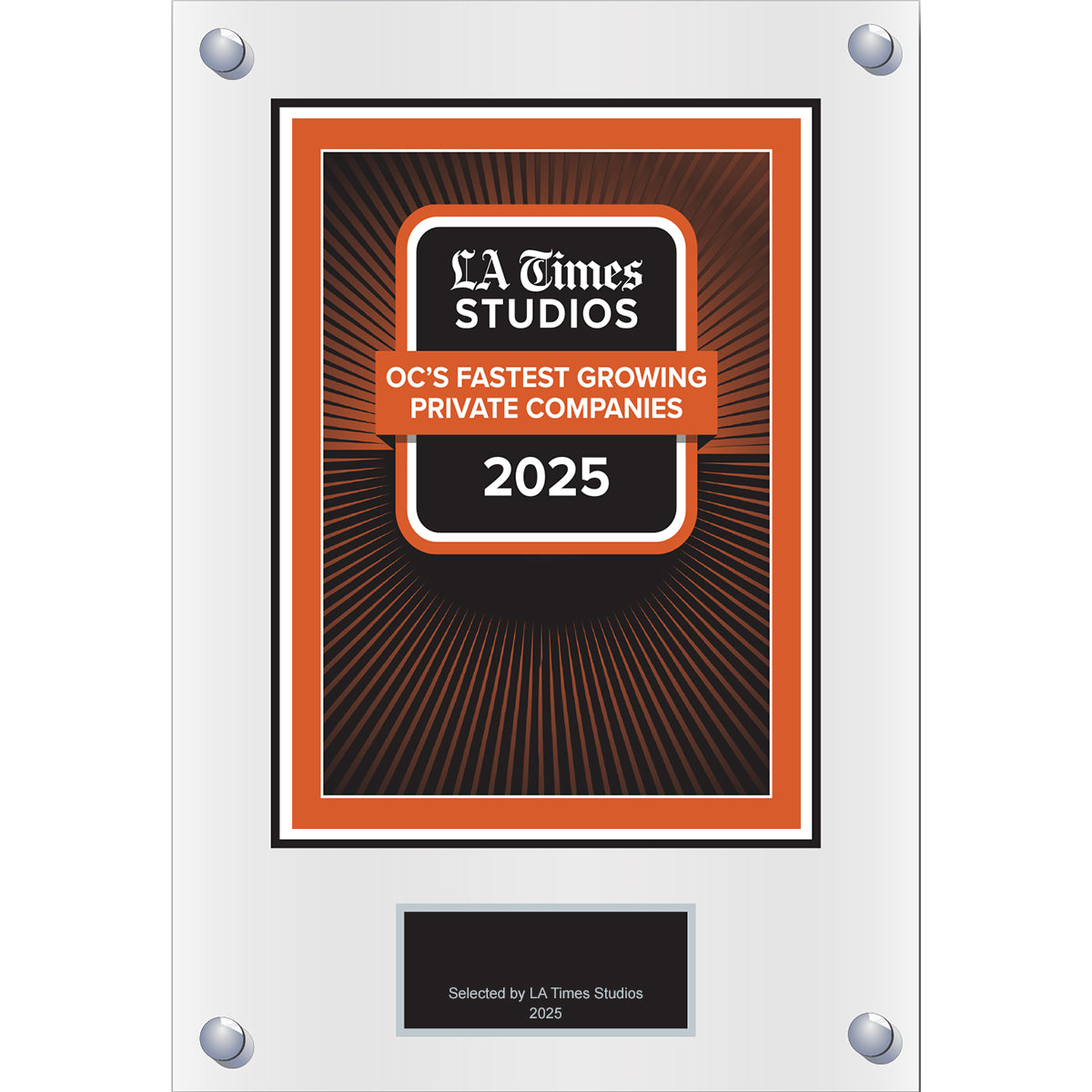 2025 OC’s Fastest Growing Private Companies – Logo (Plaque included)