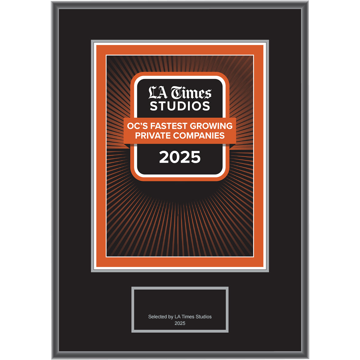 2025 OC’s Fastest Growing Private Companies – Logo (Plaque included)