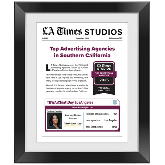 2025 Top Advertising Agencies: Top Local Executives – Article in Black Frame