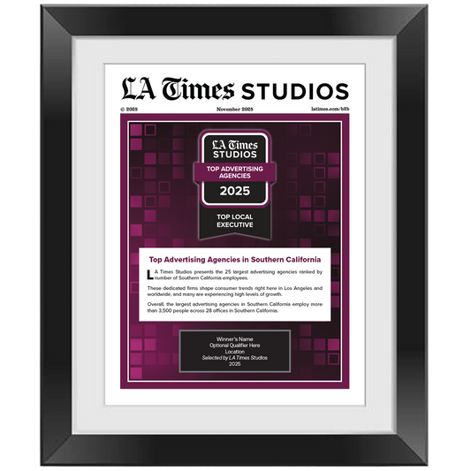 2025 Top Advertising Agencies: Top Local Executives – Article in Black Frame