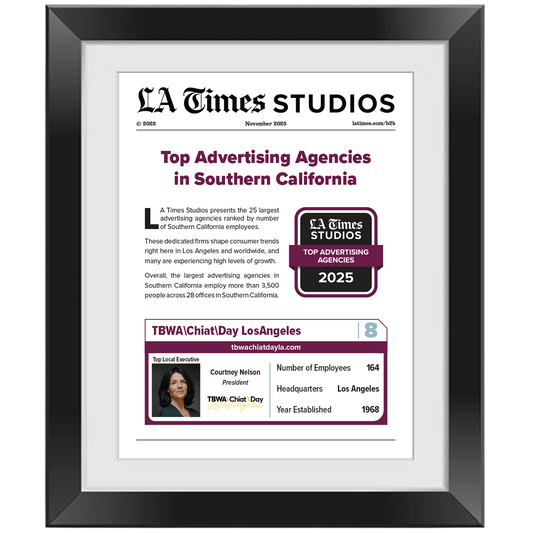 2025 Top Advertising Agencies – Article in Black Frame