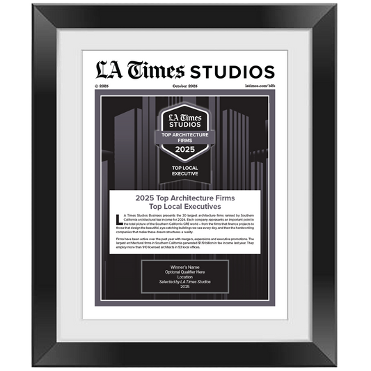 2025 Top Architecture Firms: Top Local Executive – Article in Black Frame