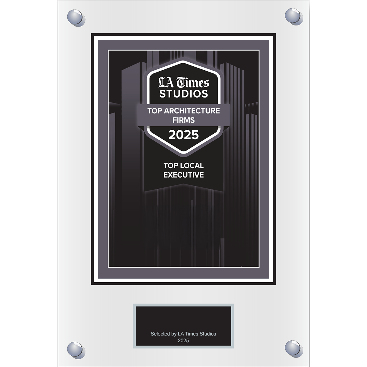 2025 Top Architecture Firms: Top Local Executive – Plaque (With or Without Photo)
