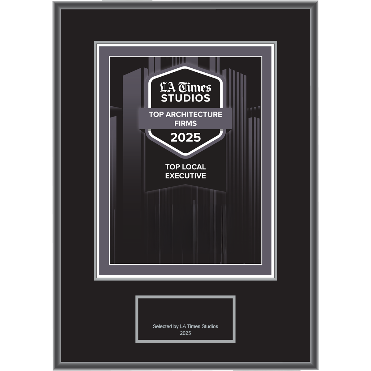 2025 Top Architecture Firms: Top Local Executive – Plaque (With or Without Photo)