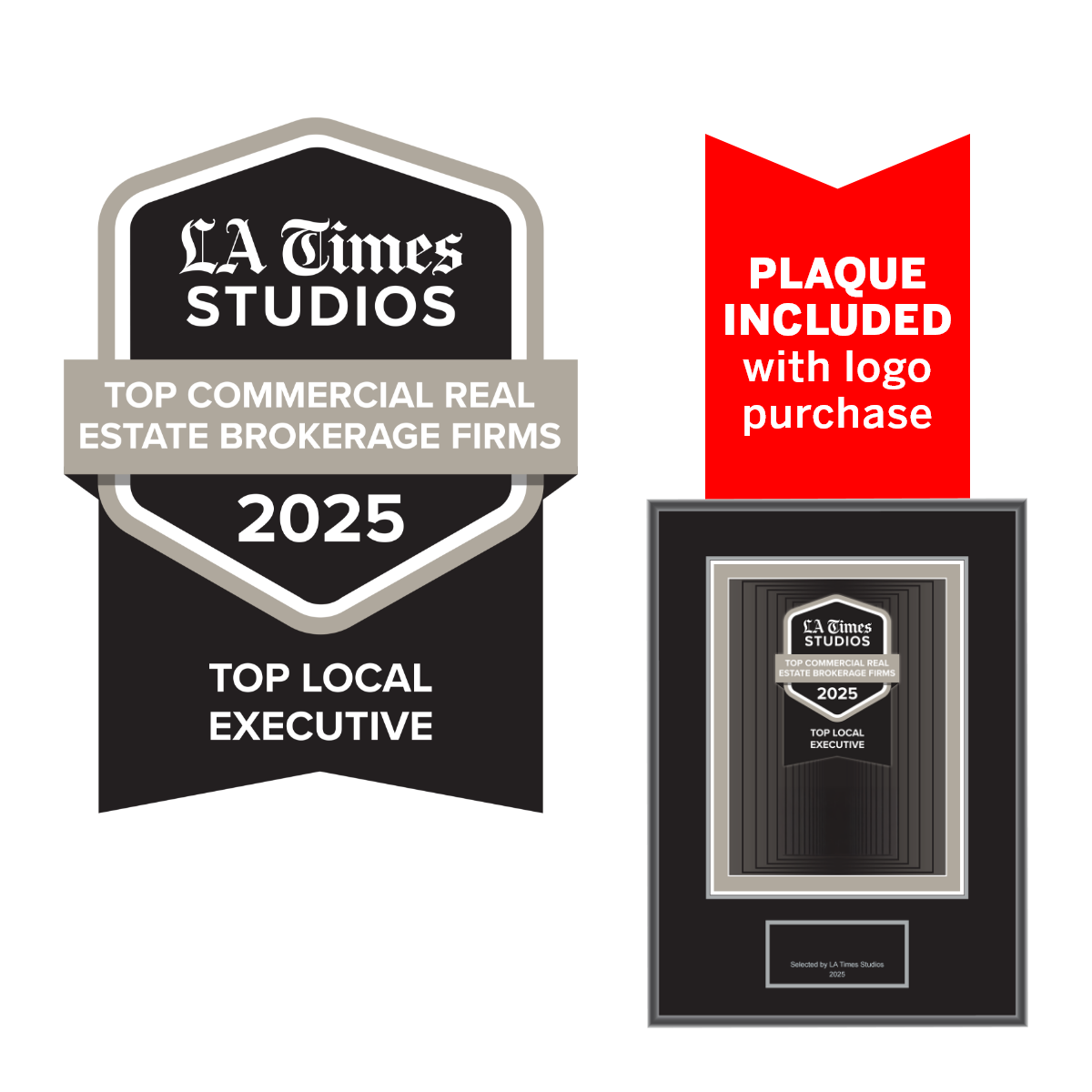 2025 Top Commercial Real Estate Brokerage Firms: Top Local Executive – Logo (Plaque included)