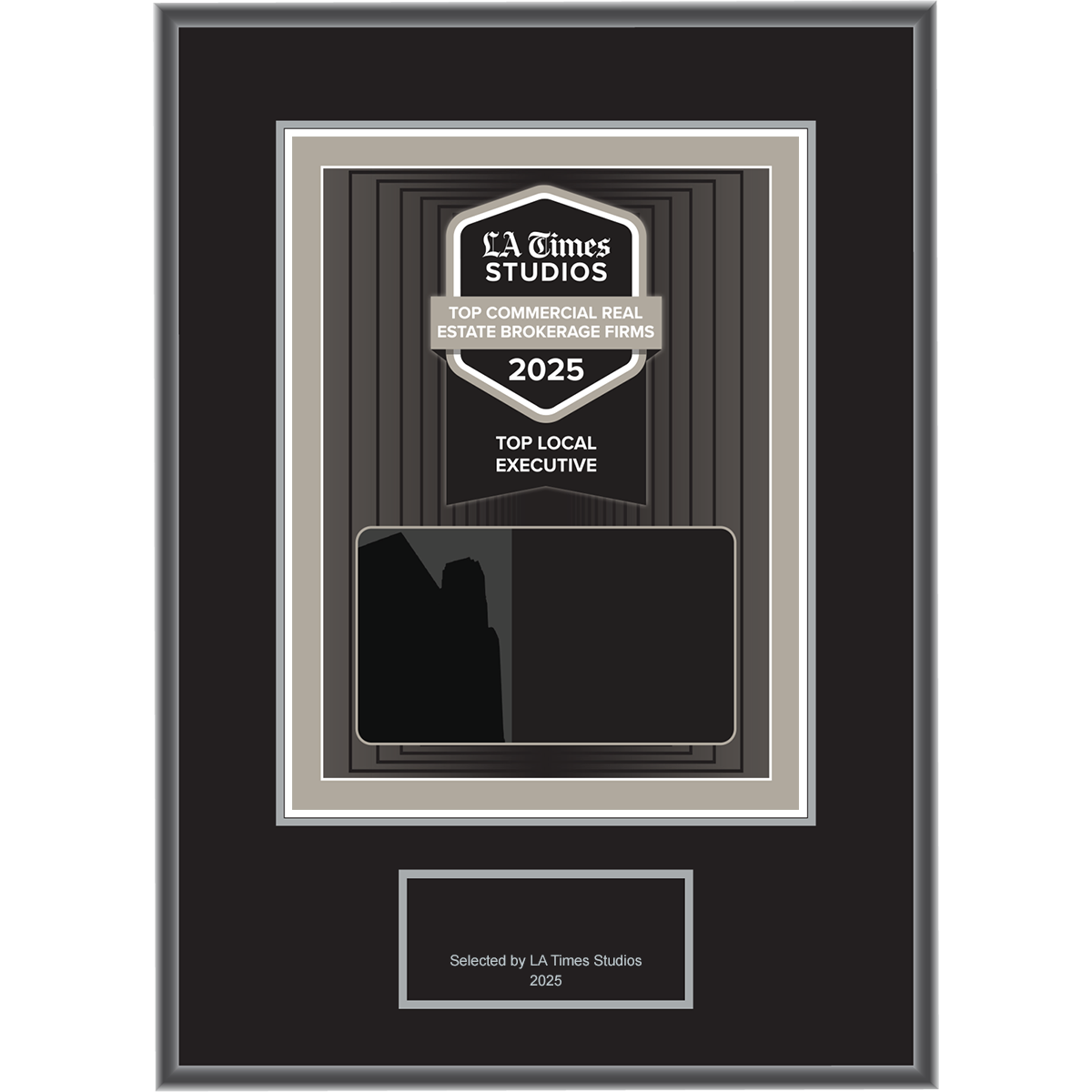 2025 Top Commercial Real Estate Brokerage Firms: Top Local Executive – Plaque (With or Without Photo)