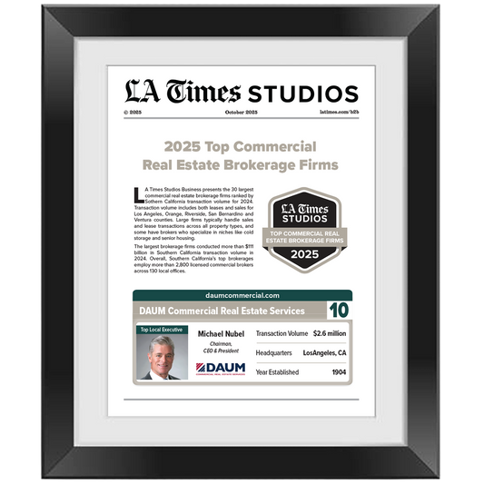 2025 Top Commercial Real Estate Brokerage Firms – Article in Black Frame