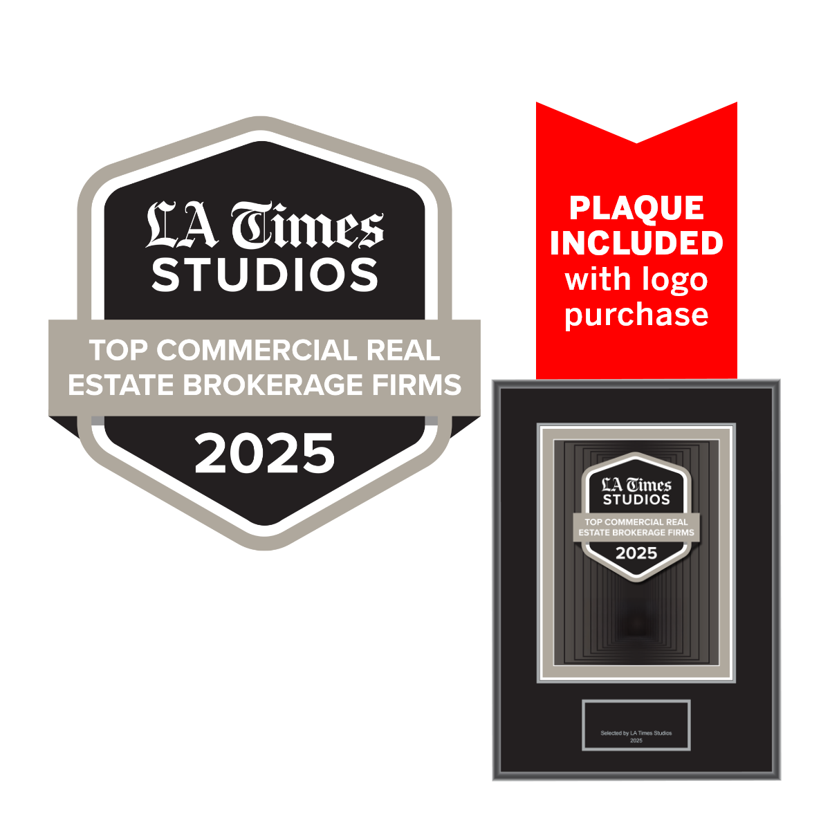 2025 Top Commercial Real Estate Brokerage Firms – Logo (Plaque included)