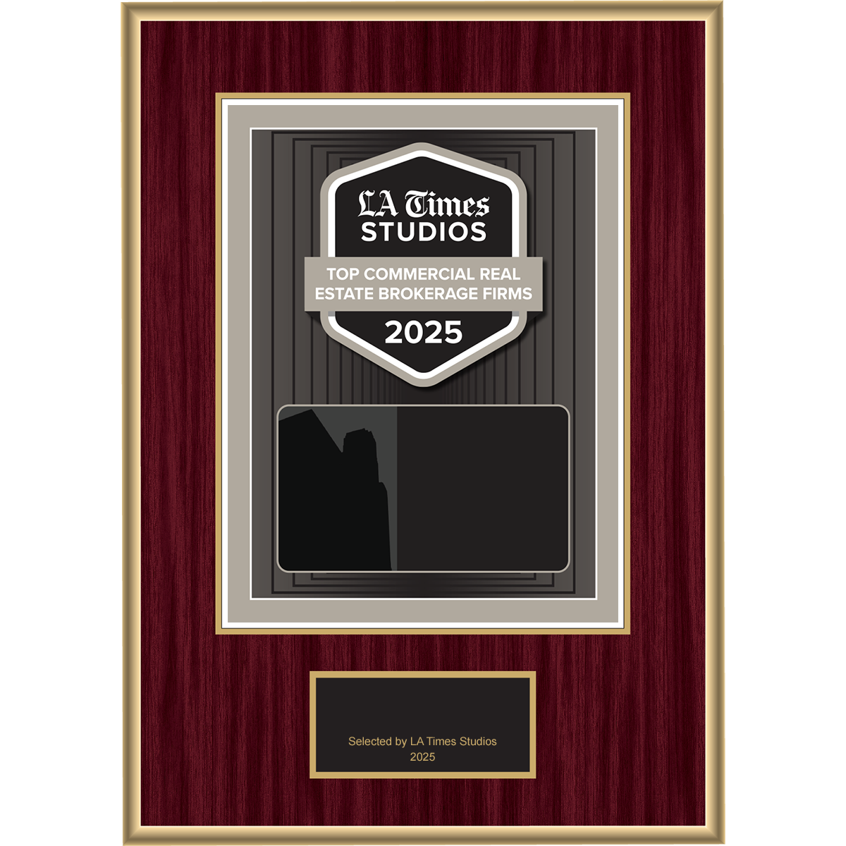 2025 Top Commercial Real Estate Brokerage Firms – Plaque (With or Without Photo)