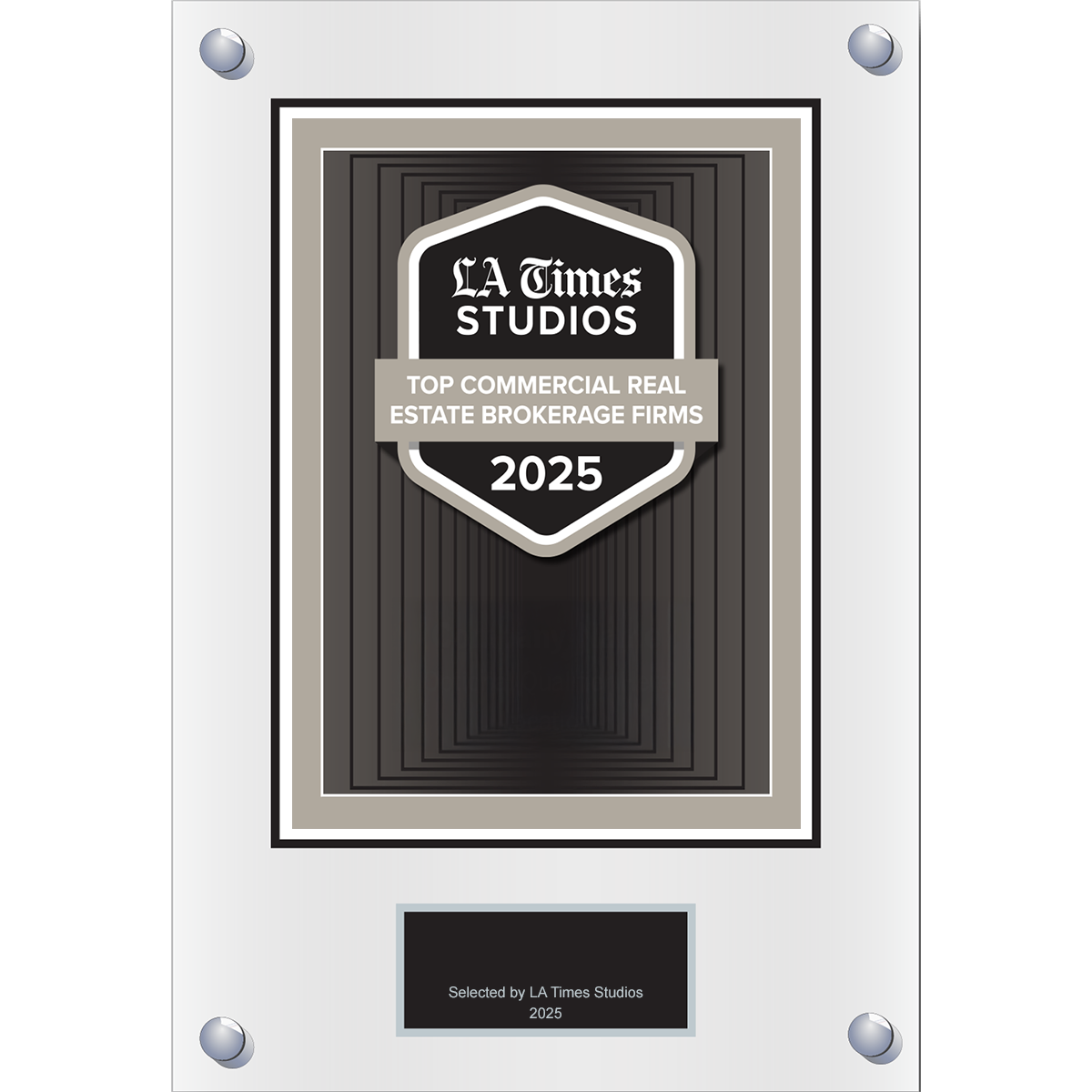 2025 Top Commercial Real Estate Brokerage Firms – Logo (Plaque included)