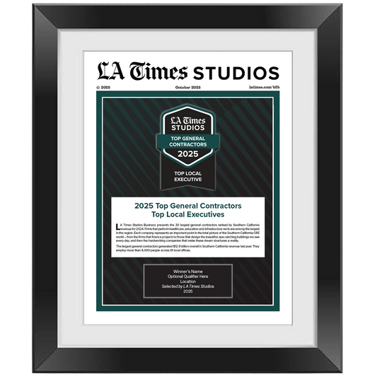 2025 Top General Contractors: Top Local Executive – Article in Black Frame