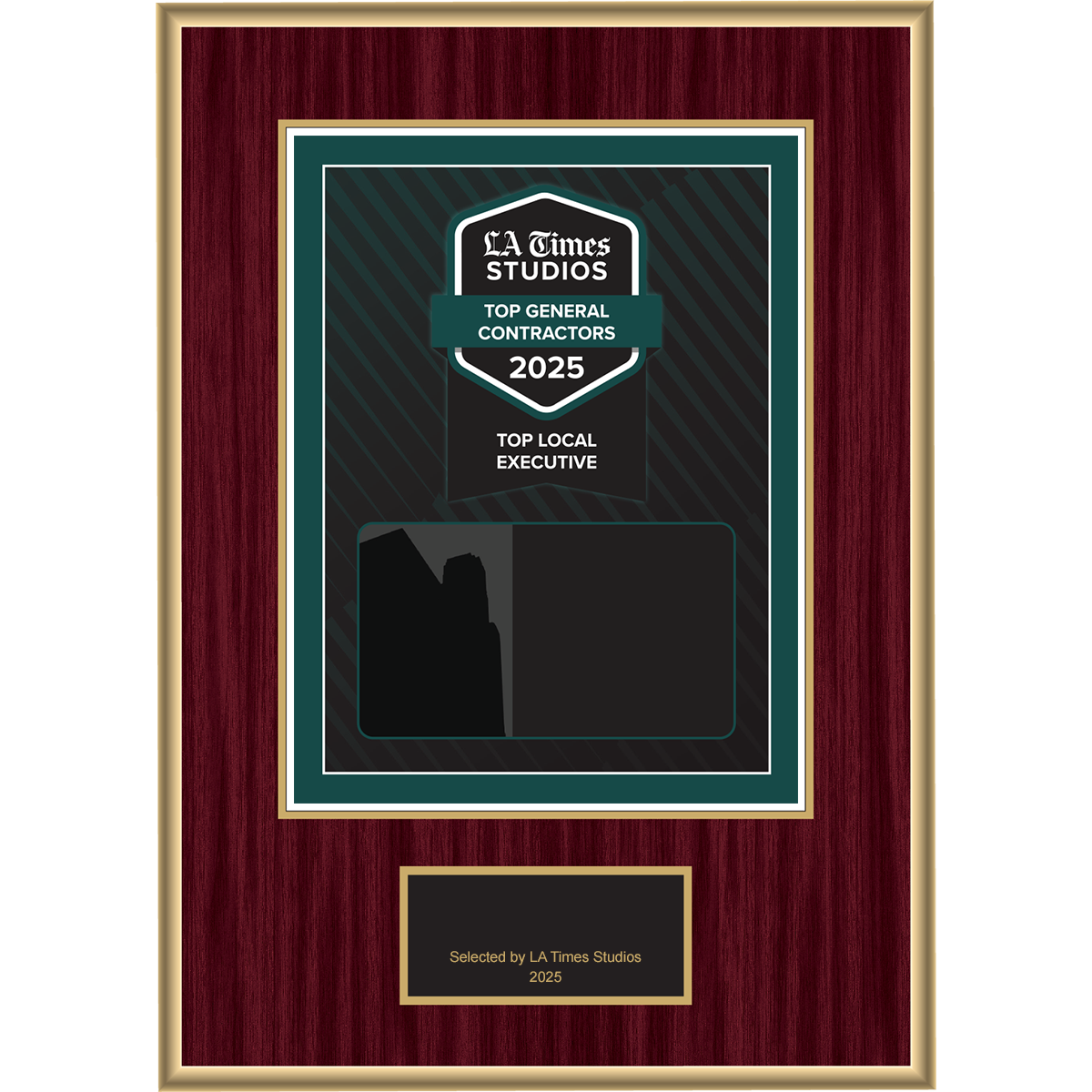 2025 Top General Contractors: Top Local Executive – Plaque (With or Without Photo)