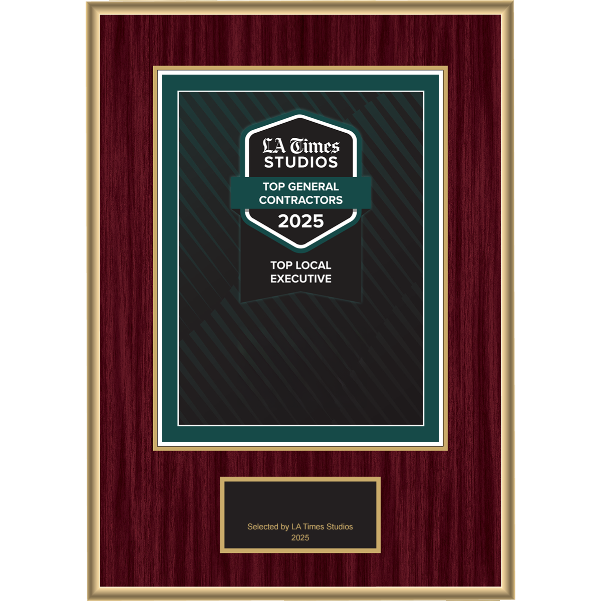 2025 Top General Contractors: Top Local Executive – Logo (Plaque included)