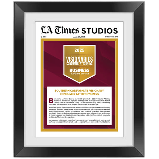 2025 Consumer Attorney Visionaries – Article in Black Frame