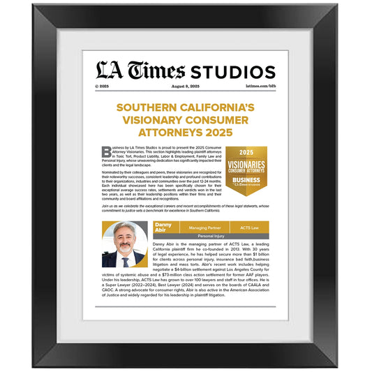 2025 Consumer Attorney Visionaries – Article in Black Frame