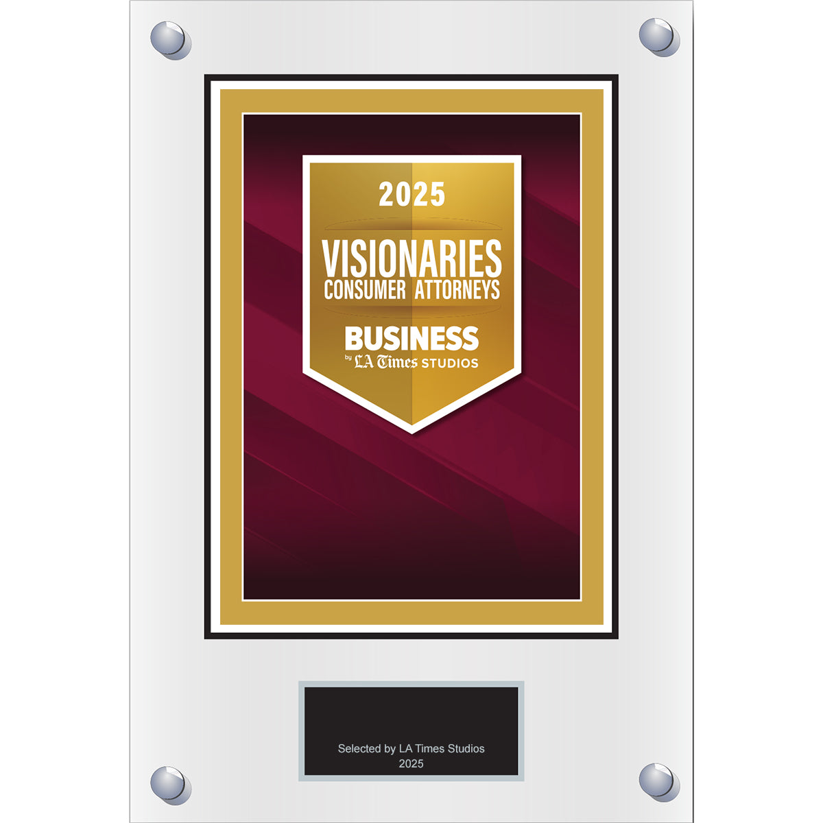 2025 Consumer Attorney Visionaries – Plaque (With or Without Photo)