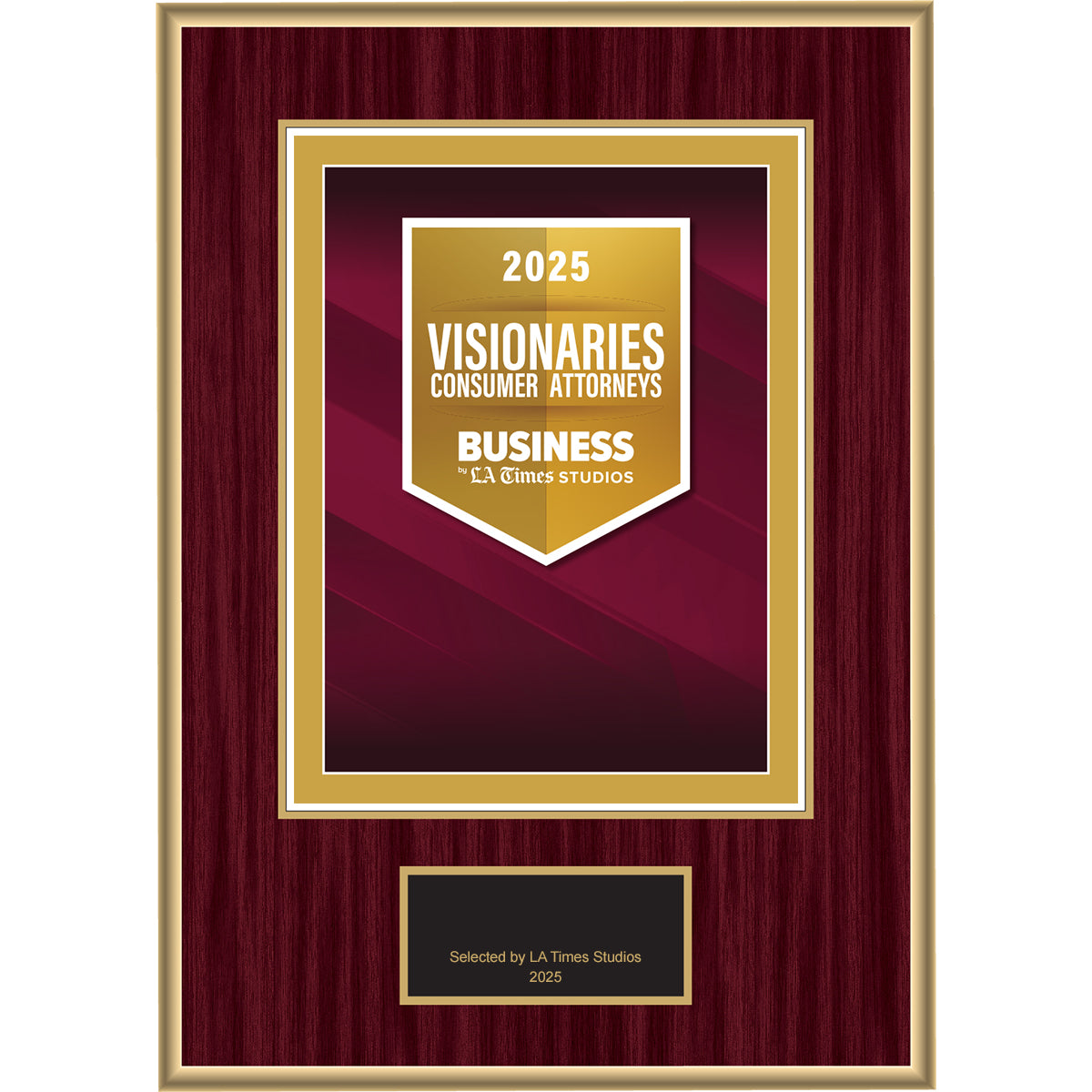2025 Consumer Attorney Visionaries – Plaque (With or Without Photo)