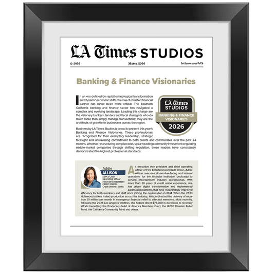 2026 Banking & Finance Visionaries – Article in Black Frame