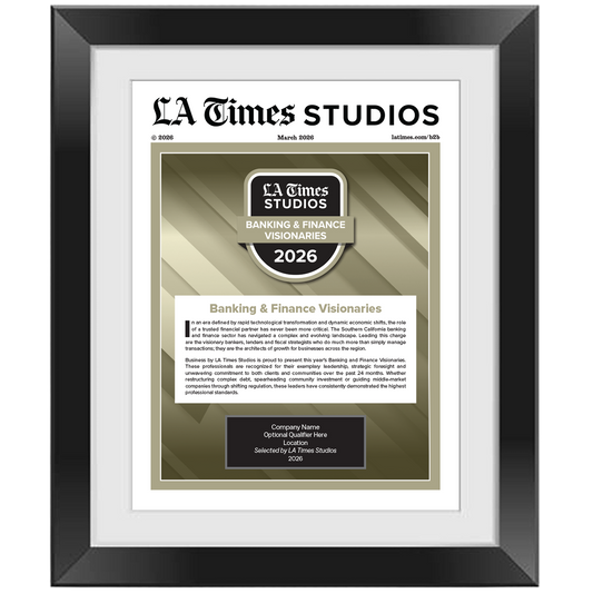 2026 Banking & Finance Visionaries – Article in Black Frame