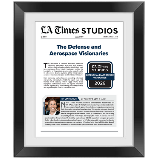 2026 Defense and Aerospace Visionaries – Article in Black Frame