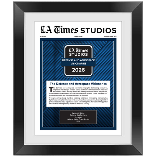 2026 Defense and Aerospace Visionaries – Article in Black Frame