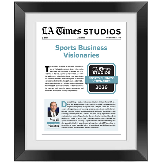 2026 Sports Business Visionaries – Article in Black Frame