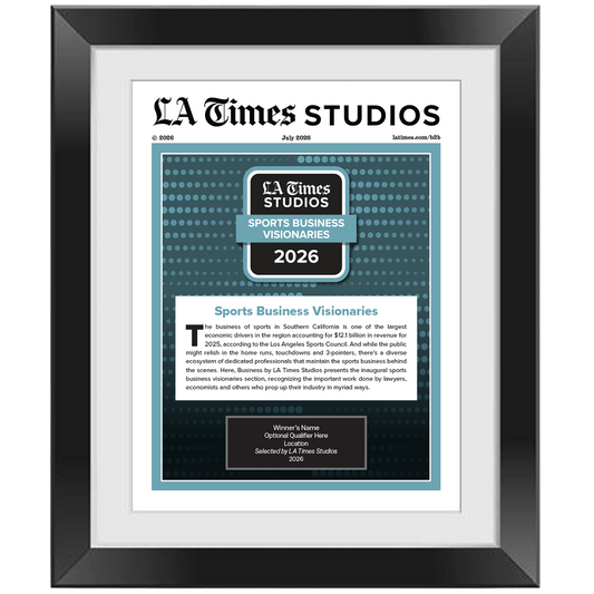 2026 Sports Business Visionaries – Article in Black Frame