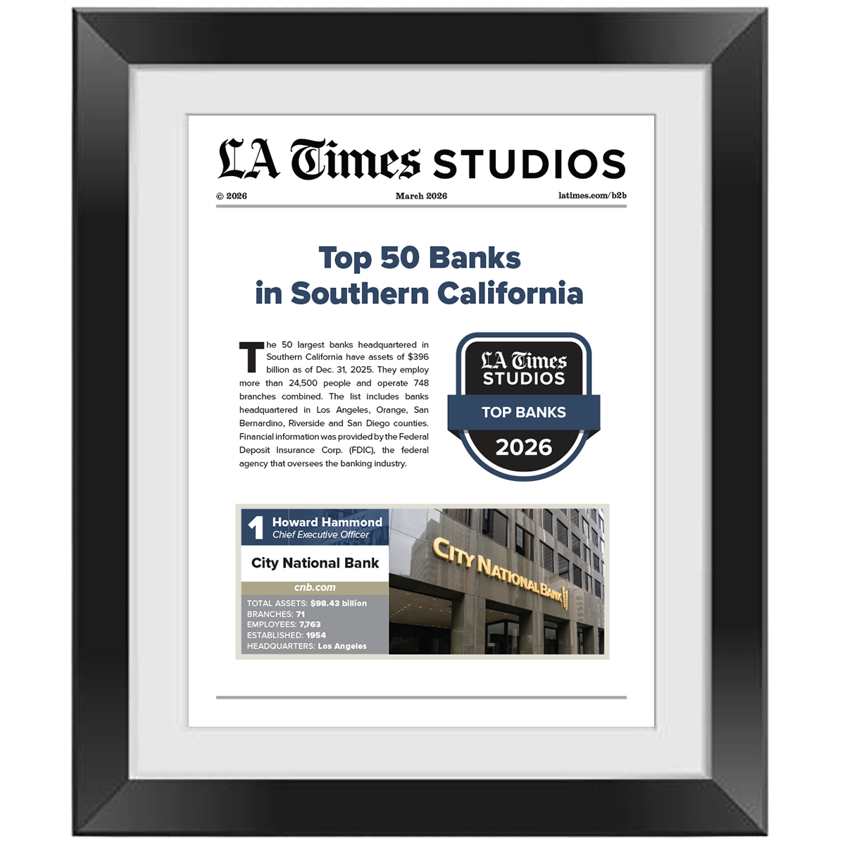 2026 Top Banks – Article in Black Frame