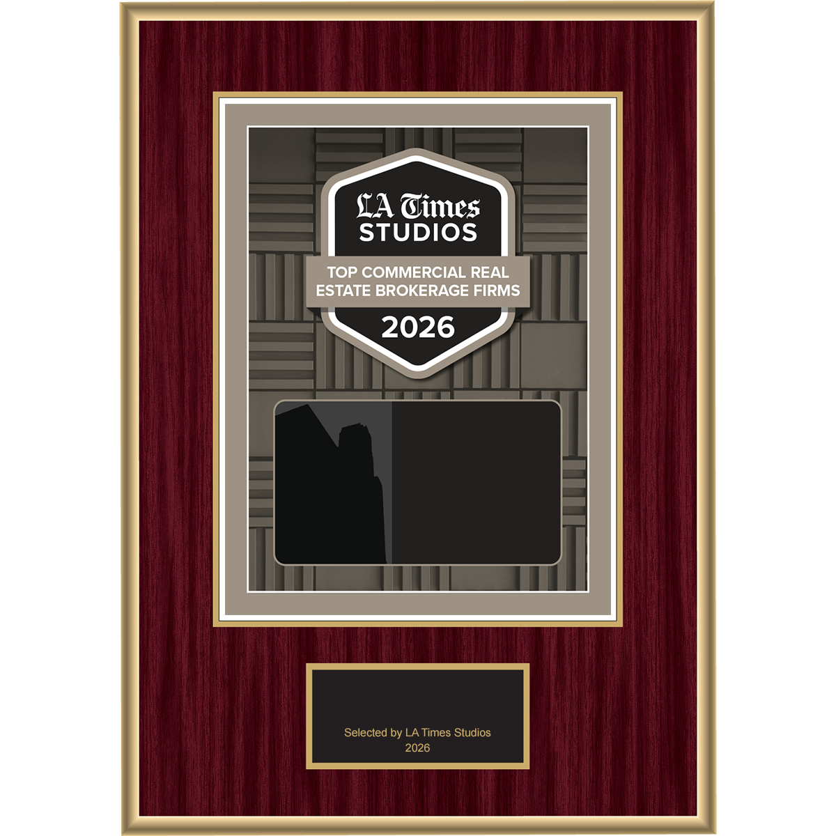 2026 Top Commercial Real Estate Brokerage Firms – Plaque (With or Without Photo)