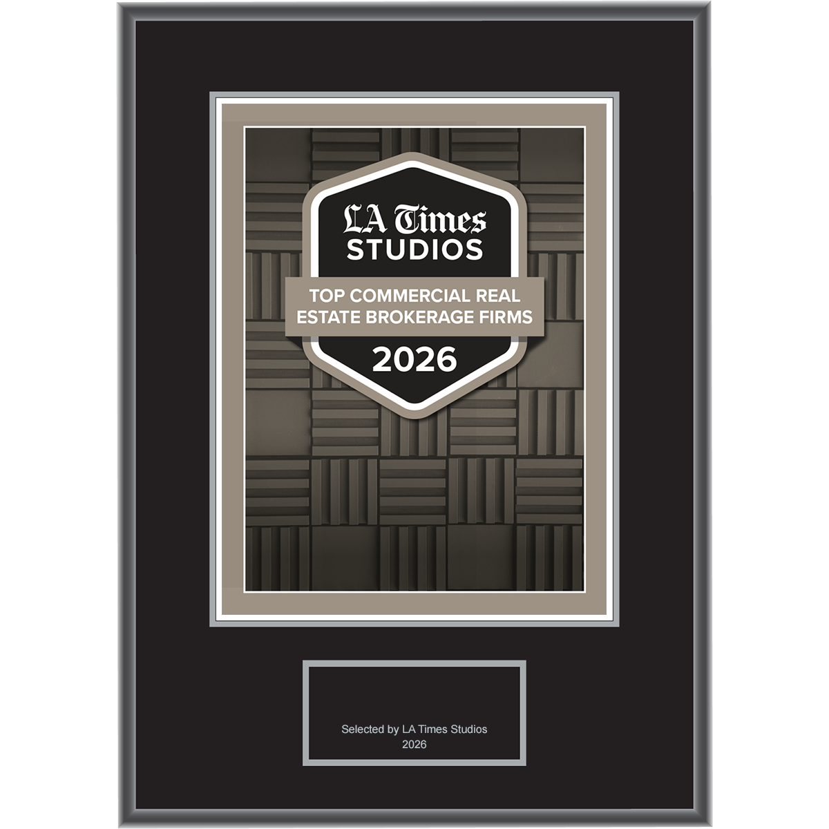 2026 Top Commercial Real Estate Brokerage Firms – Logo (Plaque included)