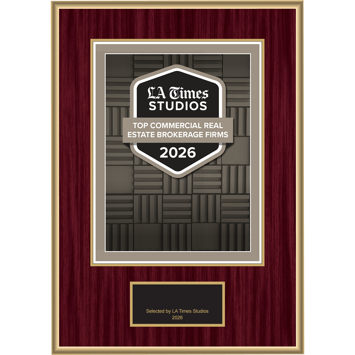 2026 Top Commercial Real Estate Brokerage Firms – Logo (Plaque included)