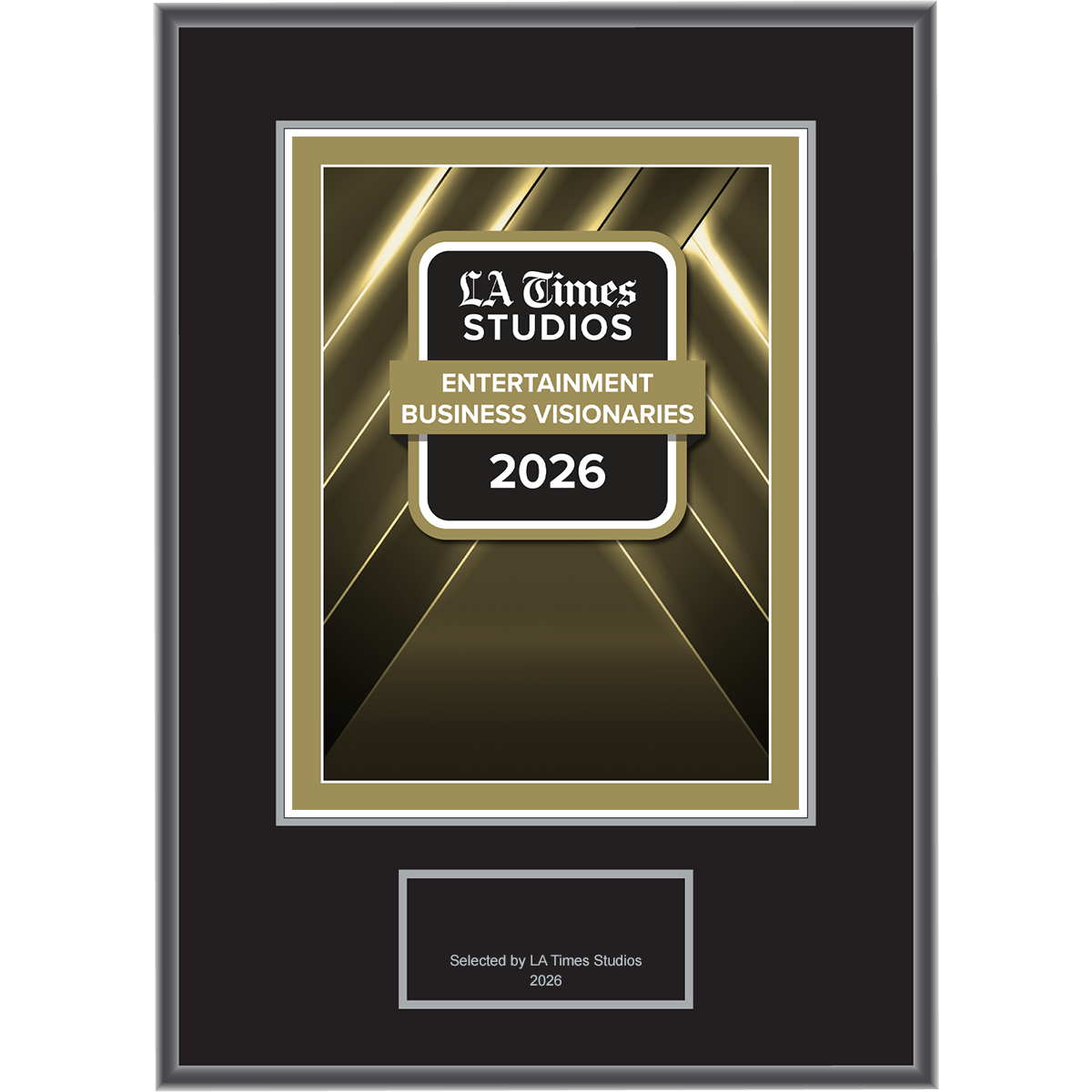 2026 Top Entertainment Business Visionaries – Logo (Plaque included)