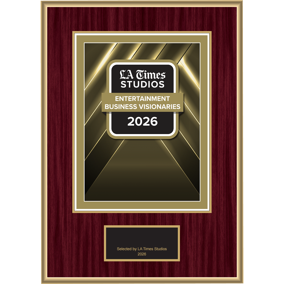 2026 Top Entertainment Business Visionaries – Logo (Plaque included)