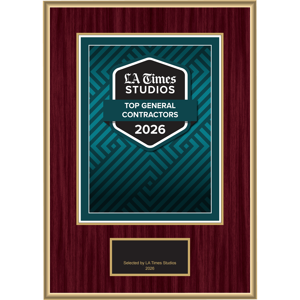2026 Top General Contractors – Plaque (With or Without Photo)