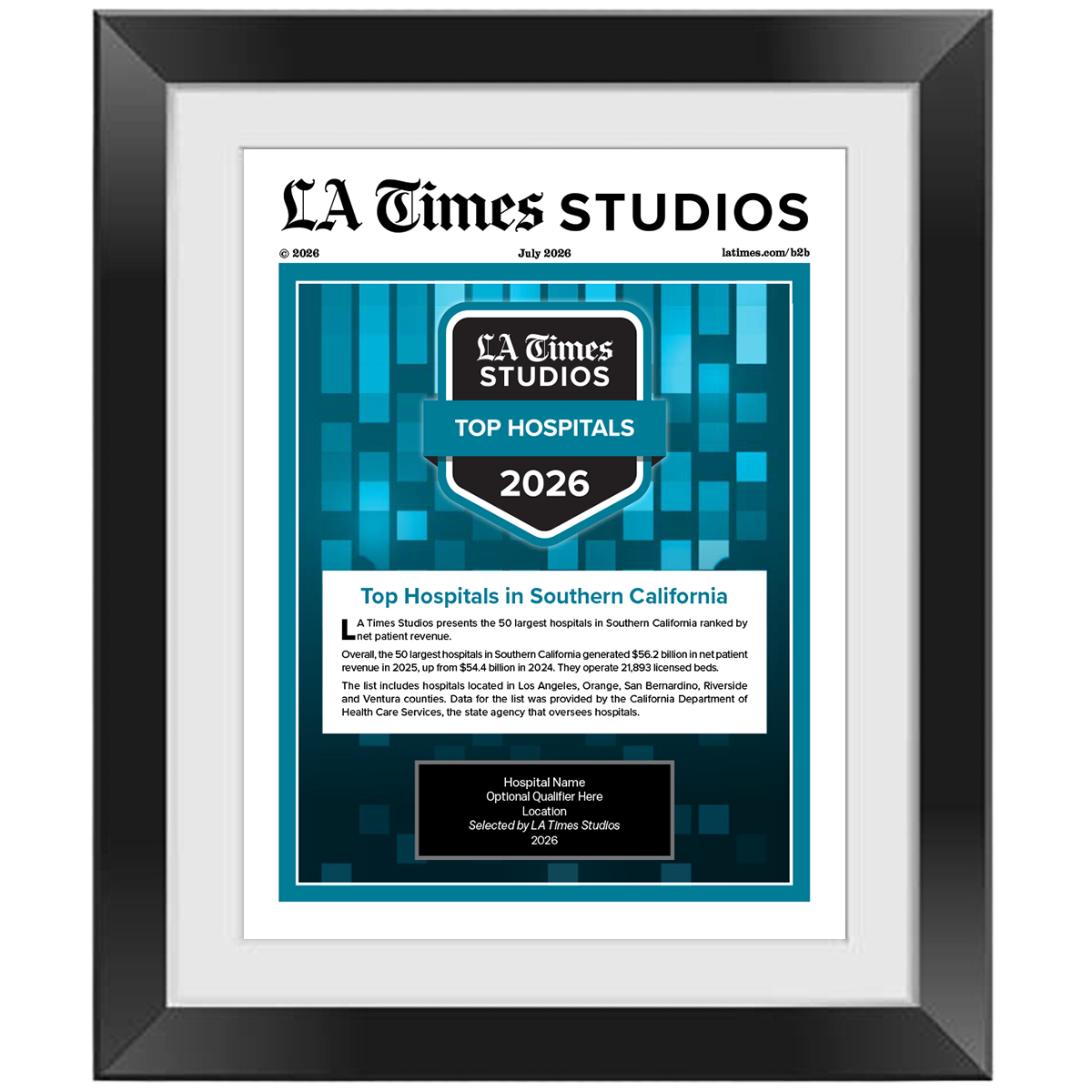 2026 Top Hospitals – Article in Black Frame