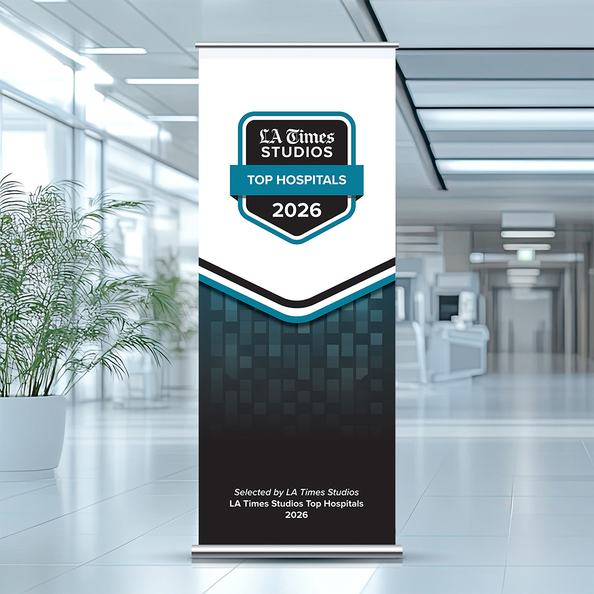 2026 Top Hospitals – Large Stand Retractable Banner